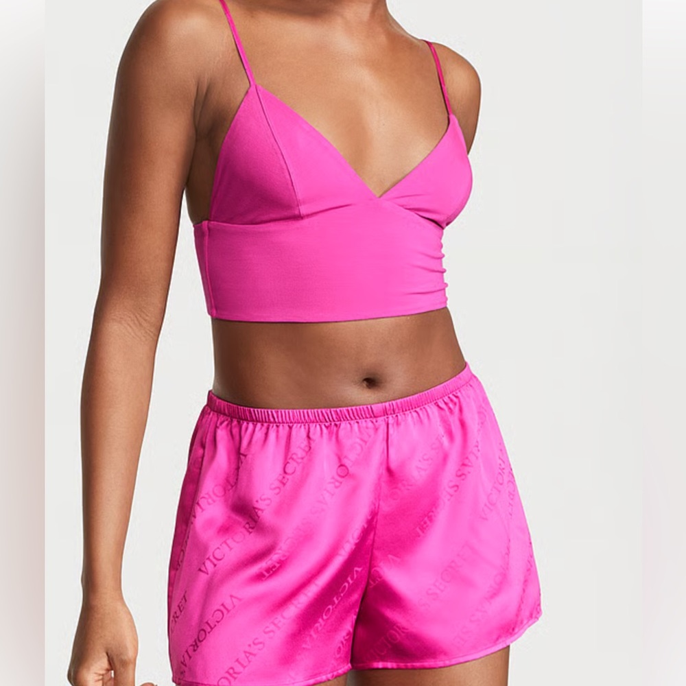 Victoria’s Secret Modal Cropped Cami Satin Shorts Set NWT